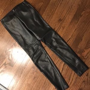 “Leather” black tights.
